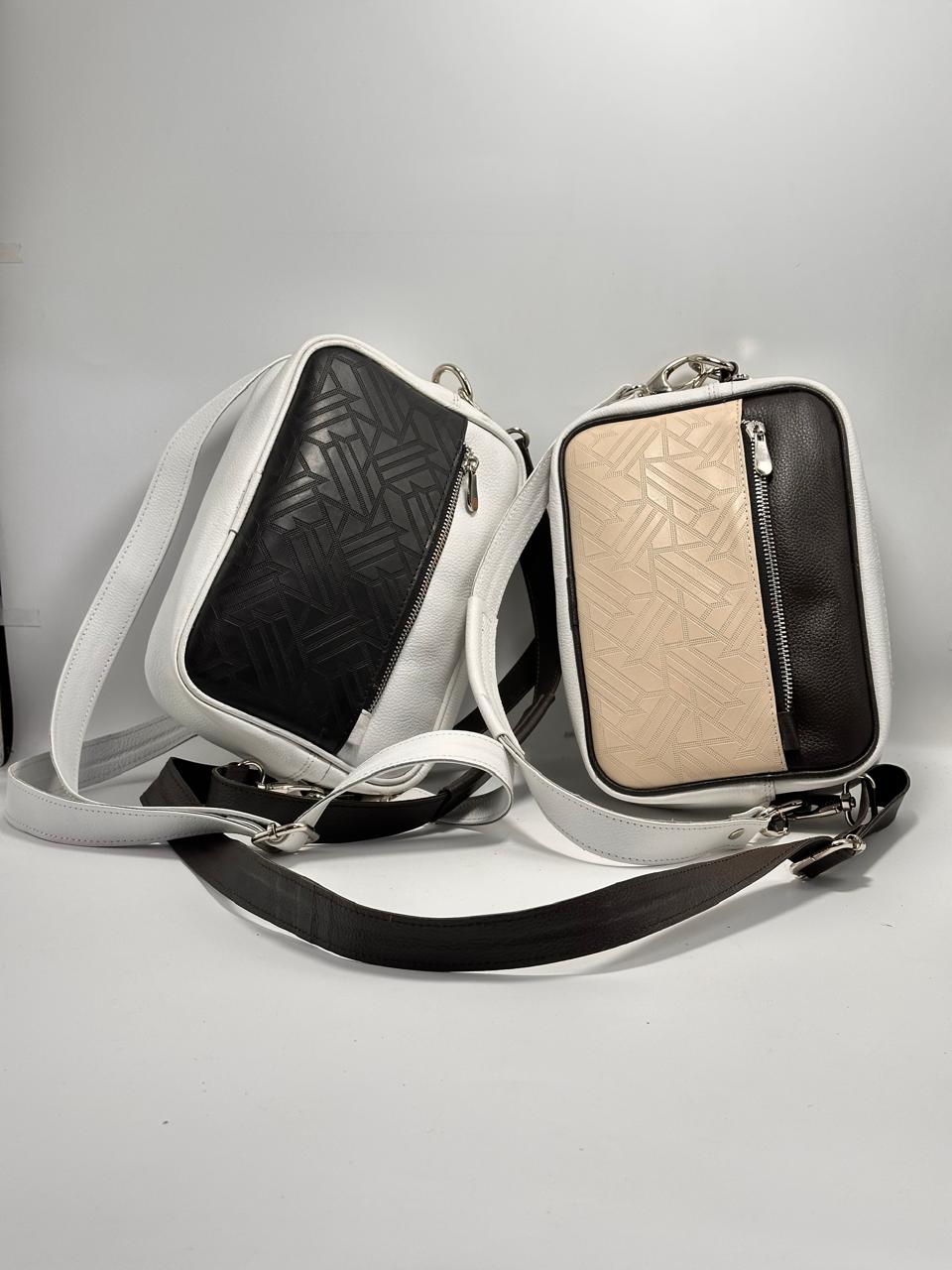 Two-Tone Leather Crossbody Bag